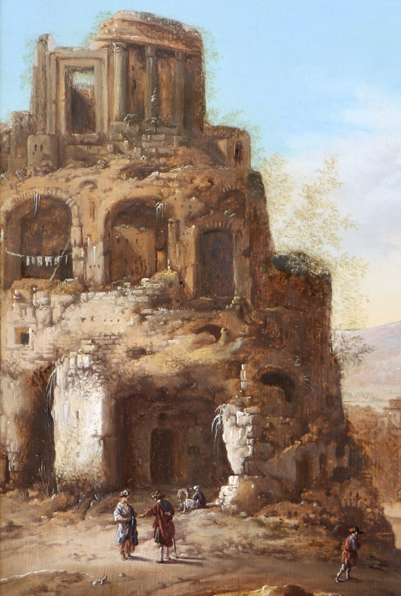 Dirck Verhaert (around 1610 - Around 1675), The Temple Of Vesta (or The Sibyl) At Tivoli-photo-5
