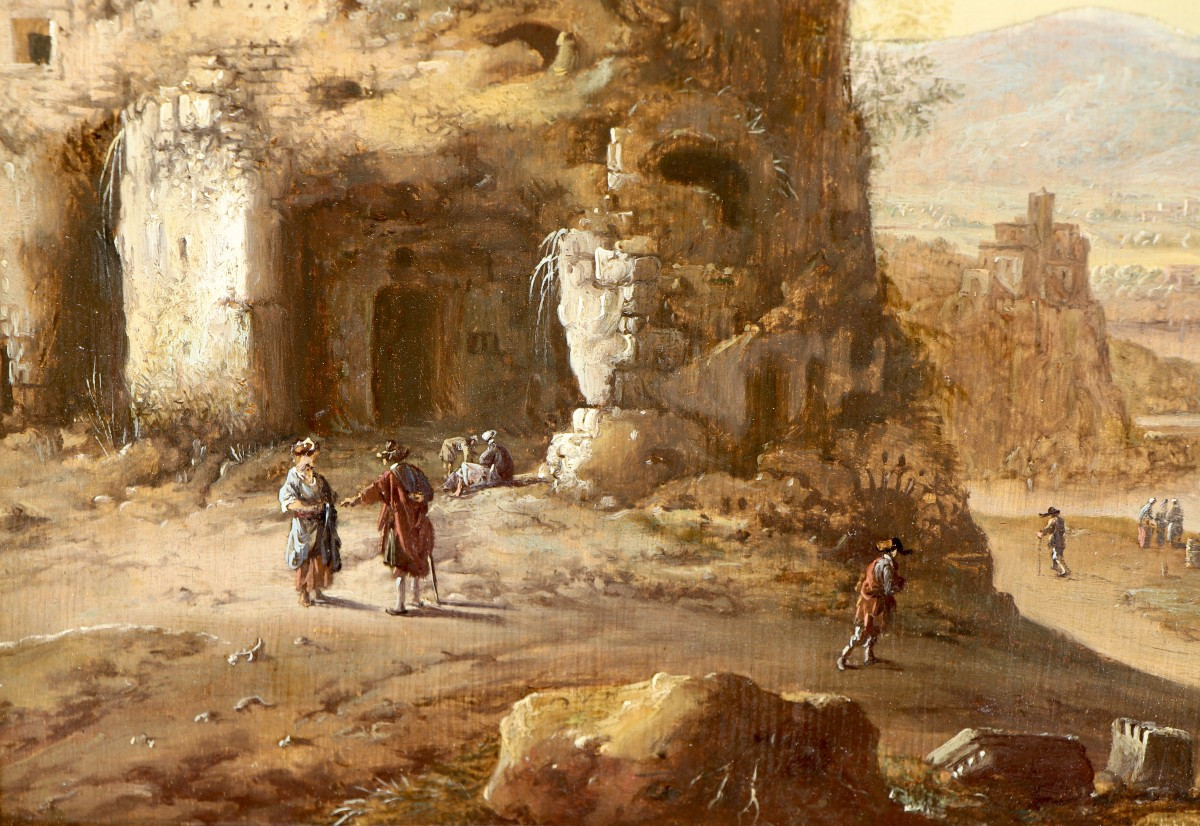 Dirck Verhaert (around 1610 - Around 1675), The Temple Of Vesta (or The Sibyl) At Tivoli-photo-6