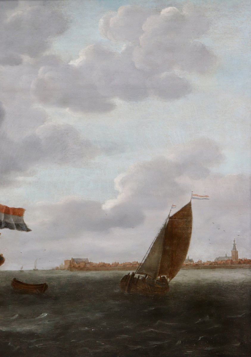 Attribué à Adam Silo (1674 - 1760), Navires hollandais -photo-4