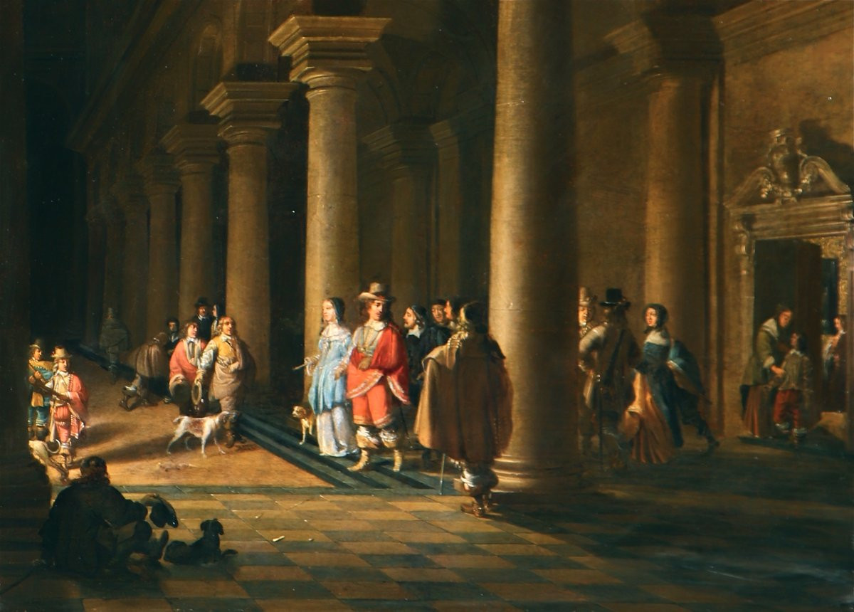 Anthonie de Lorme (vers 1610 - 1673), Intérieur d'église la nuit-photo-4