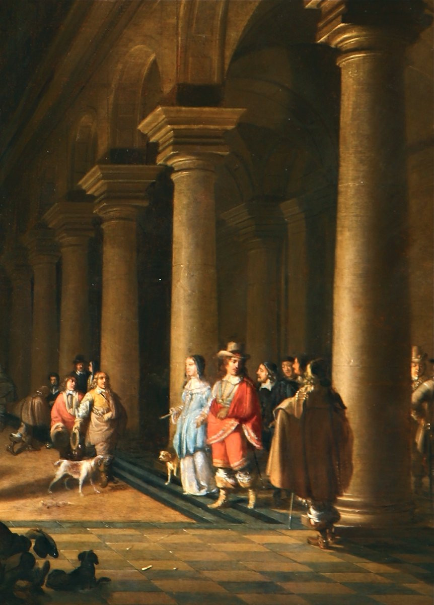Anthonie de Lorme (vers 1610 - 1673), Intérieur d'église la nuit-photo-6
