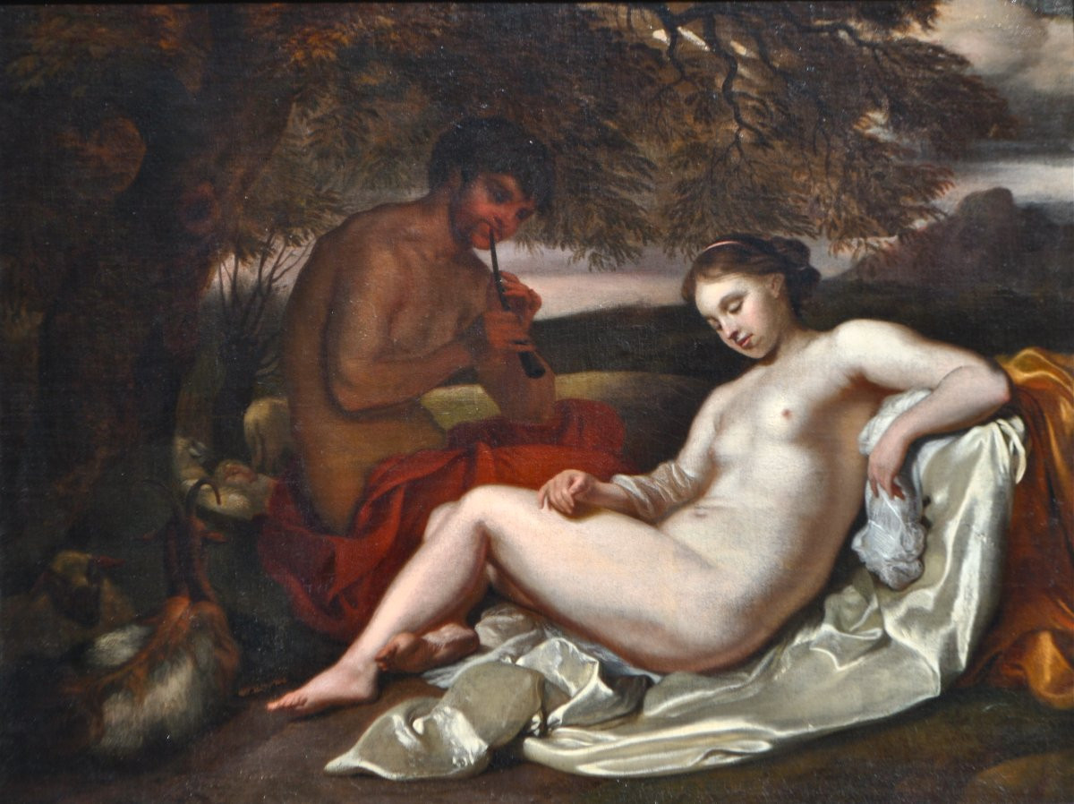 Carel De Moor (1656 - 1738), Satyr And Nymph-photo-1