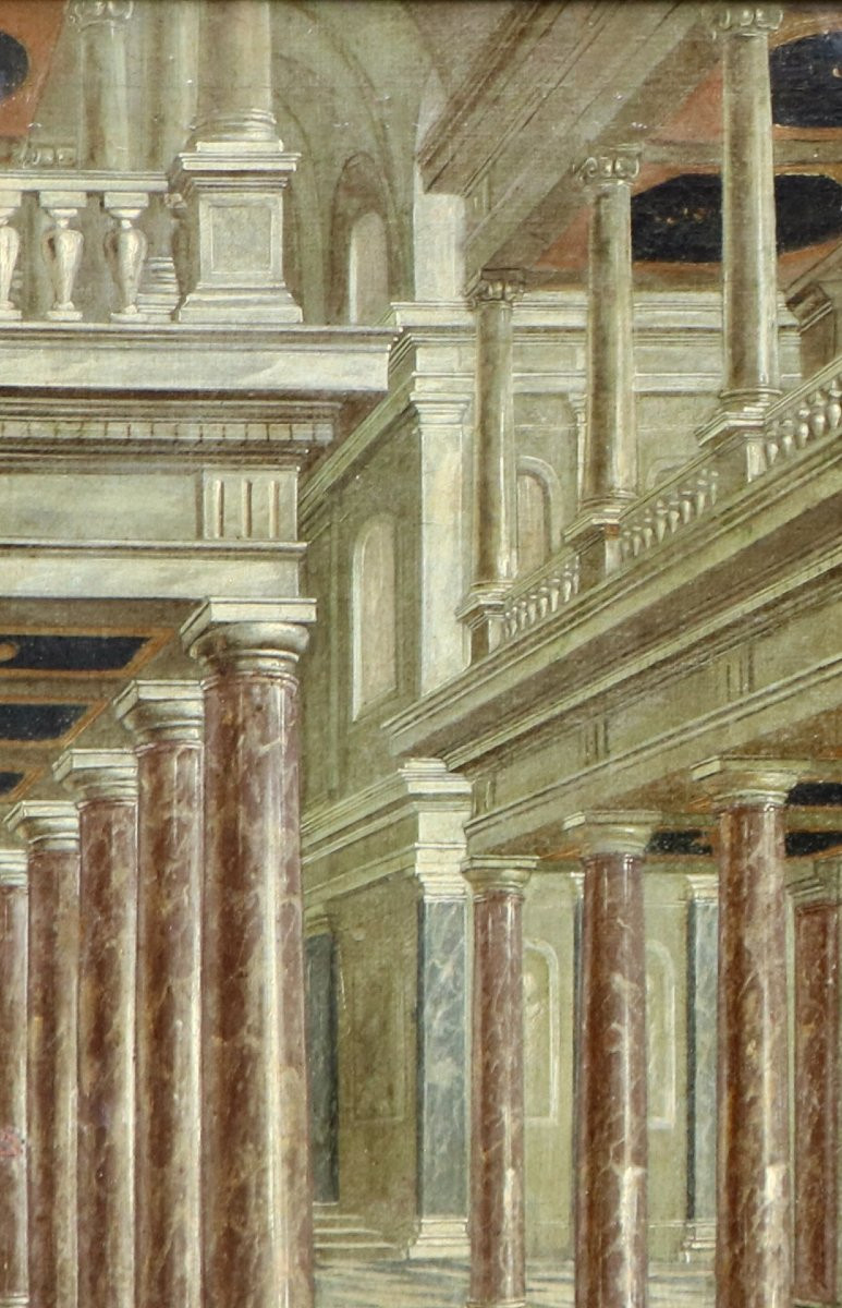 Attribué à Anton Gheringh (mort en 1668 à Anvers), Intérieur d'église-photo-6