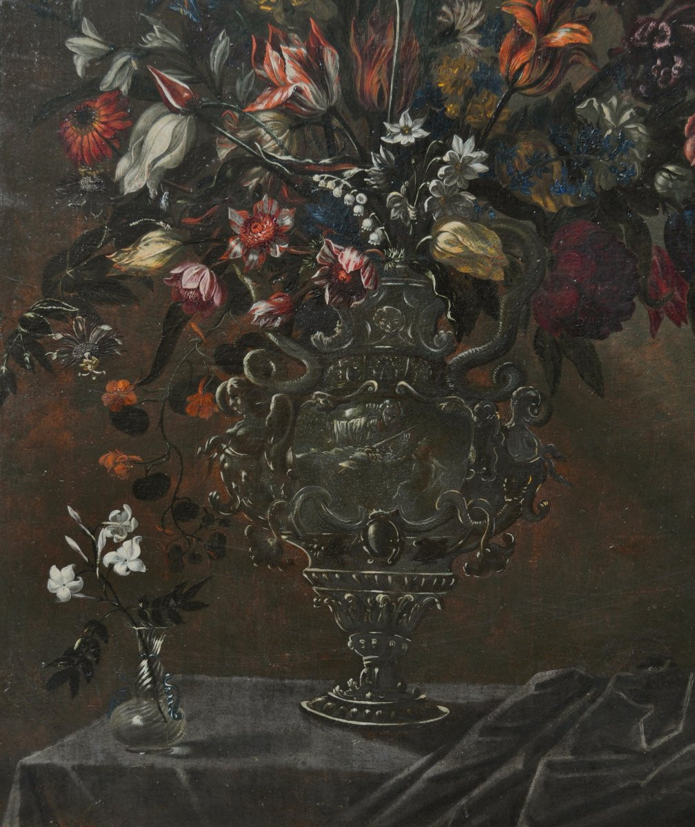 Entourage Of Mario Nuzzi, (“mario Dei Fiori”), Still Life Of Flowers In A Silver Vase-photo-7
