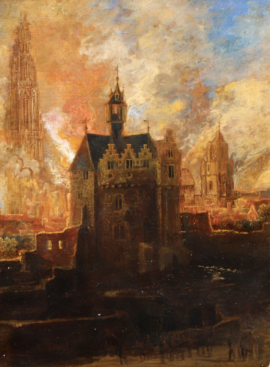 Daniel van Heil (vers 1604 - 1662), Une ville en feu-photo-4