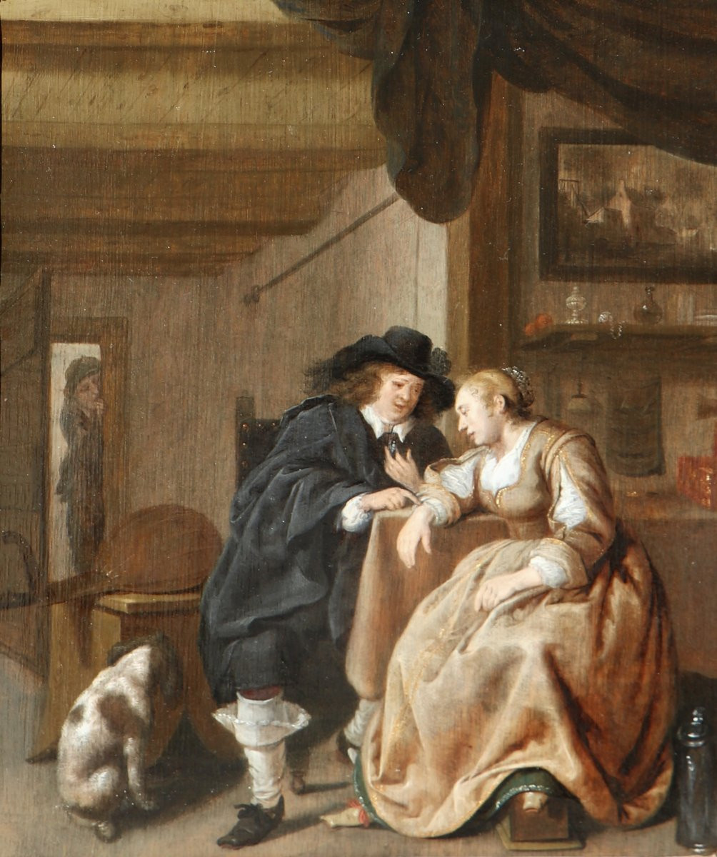 Jan Miense Molenaer (1609/10 - 1668), A Flirting Couple-photo-1