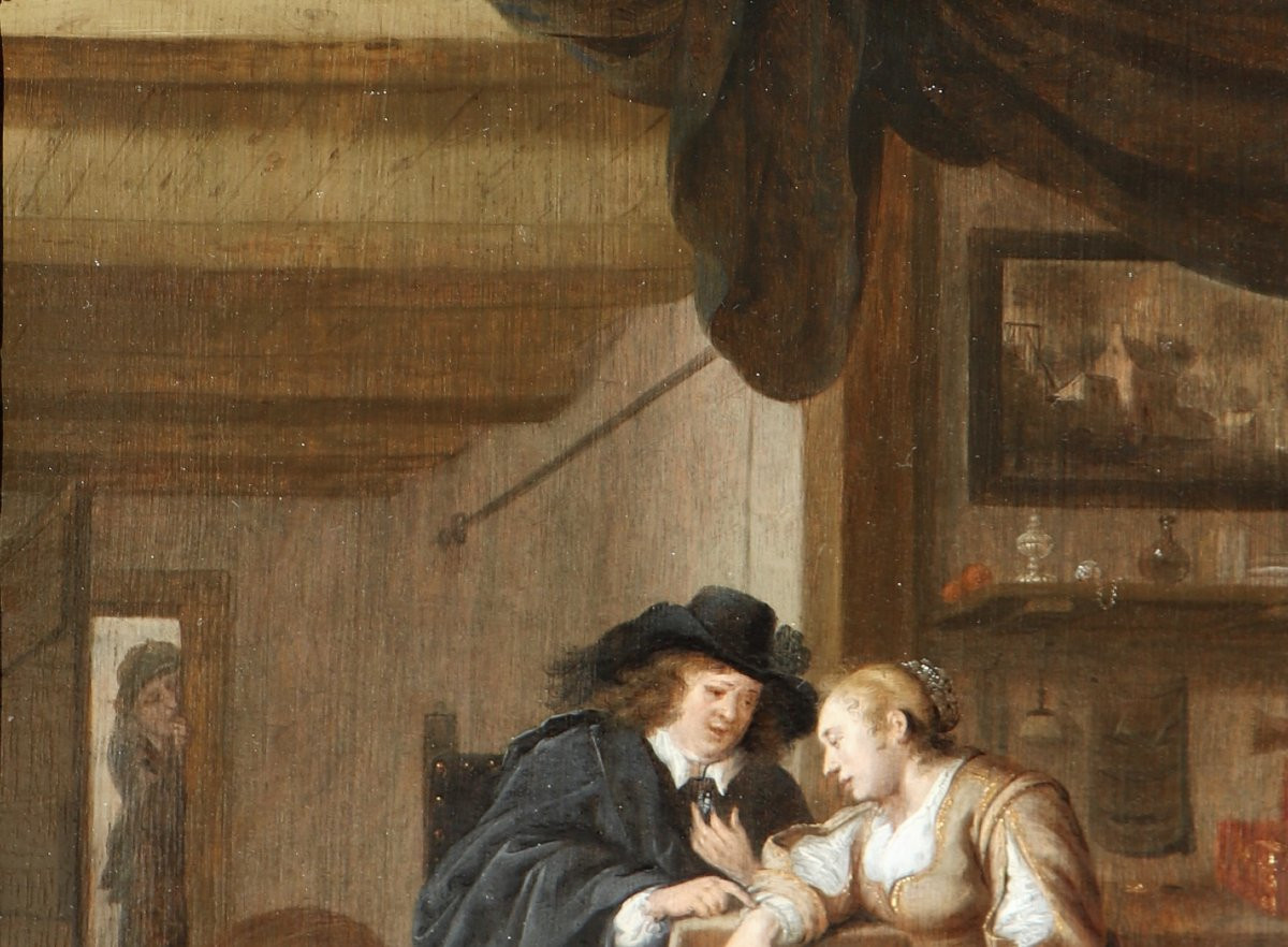 Jan Miense Molenaer (1609/10 - 1668), A Flirting Couple-photo-2