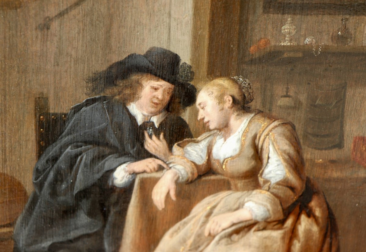 Jan Miense Molenaer (1609/10 - 1668), A Flirting Couple-photo-7