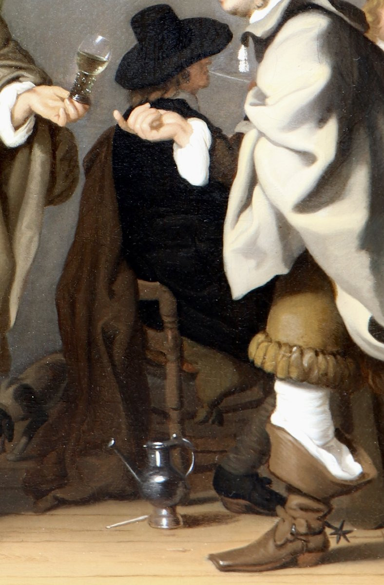 Formerly Attributed To Simon Kick, A Pair Of Interior Scenes (mid 17th C.)-photo-3