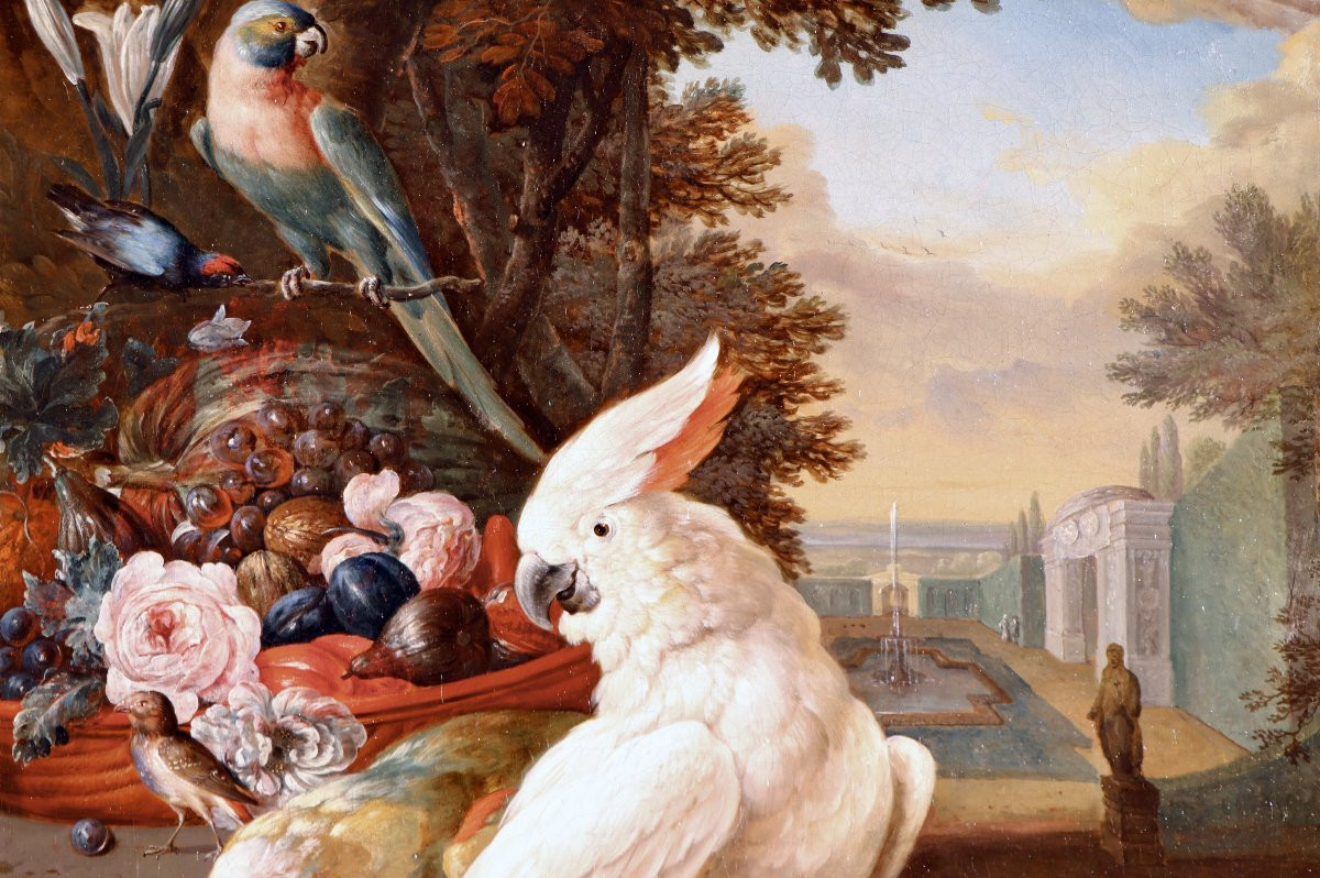 Willem Van Royen II (1672 - 1742), Birds In A Park-photo-3