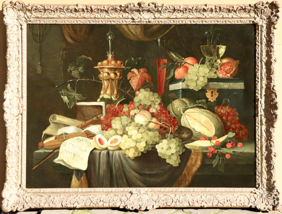 Attribué à W. Mertens (actif à Anvers 1650/1675), Nature morte opulente 