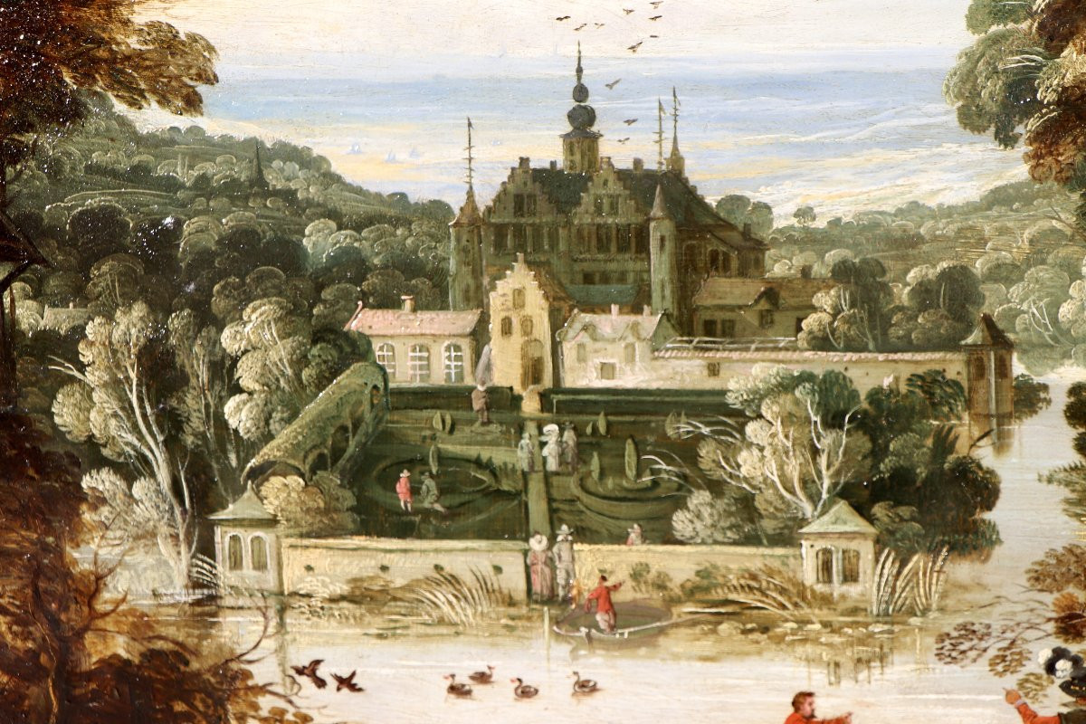 Attribué à Philippe de Momper l'Ancien (1598 - 1634), Paysage avec un palais-photo-5