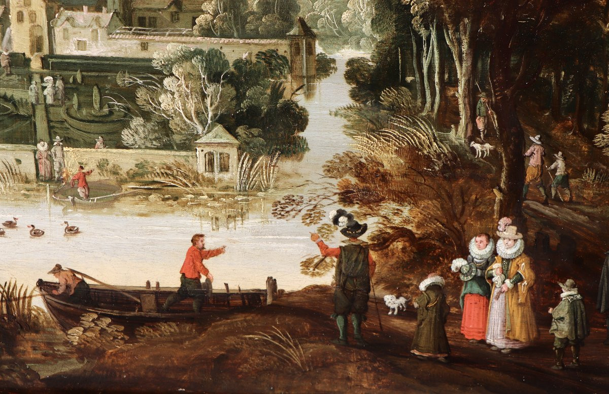 Attribué à Philippe de Momper l'Ancien (1598 - 1634), Paysage avec un palais-photo-6