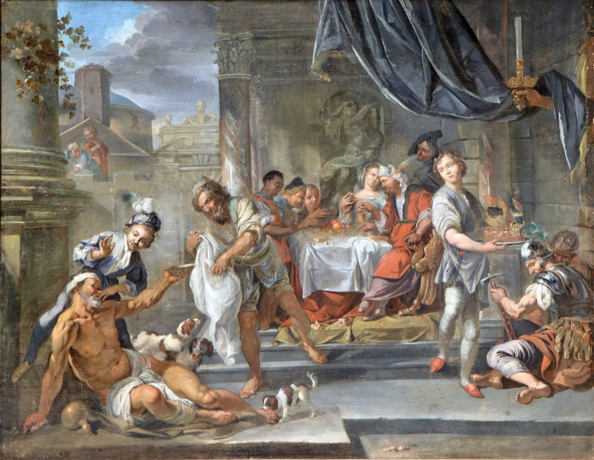 Jacob Toorenvliet (1640 - 1719), The Parable Of The Rich Man And Poor Lazarus-photo-1