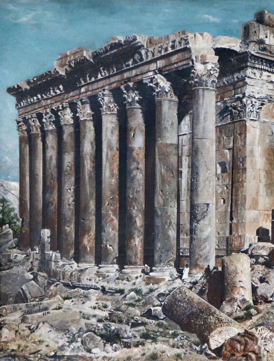 B. de Biassio, Le temple romain de Bacchus à Baalbek (1890)-photo-2
