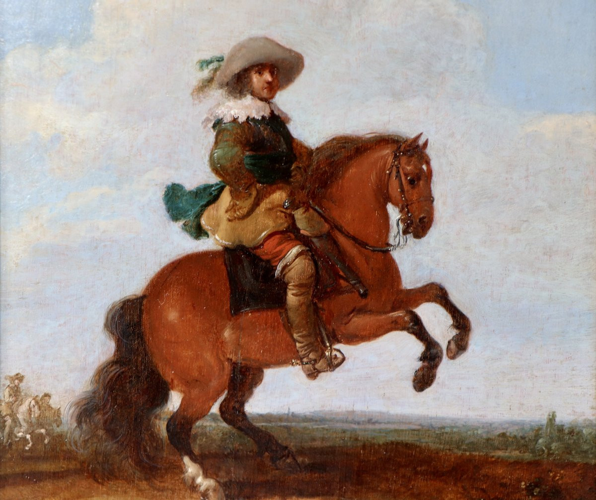 Jan Martsen de Jonge (vers 1609 -après 1647), Portrait d'un jeune cavalier exécutant la levade-photo-3