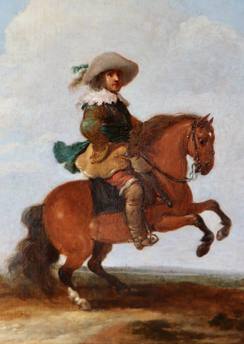 Jan Martsen de Jonge (vers 1609 -après 1647), Portrait d'un jeune cavalier exécutant la levade-photo-7