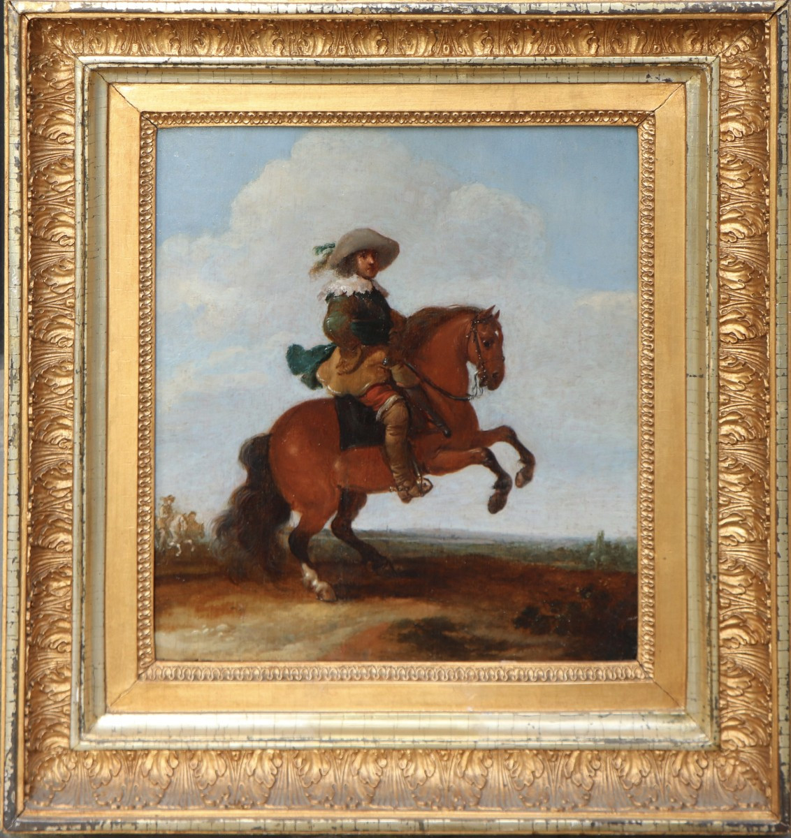 Jan Martsen de Jonge (vers 1609 -après 1647), Portrait d'un jeune cavalier exécutant la levade