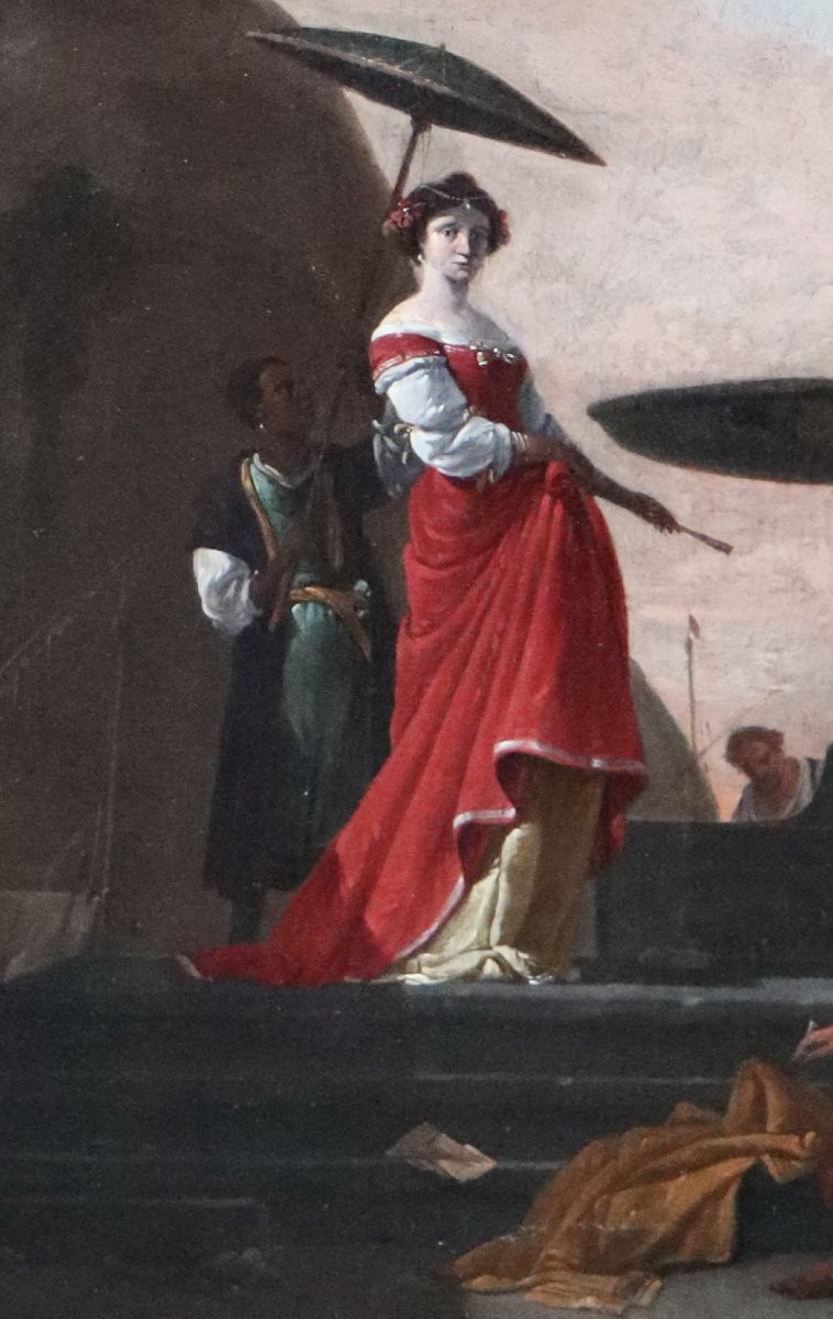 Thomas Wijck (vers 1616 - 1677), Une scène de port italianisant-photo-6