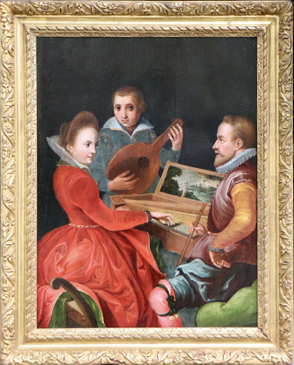 Cercle de Joos van Winghe (vers 1590/1600), Allégories de l'Ouïe et du Goût-photo-2