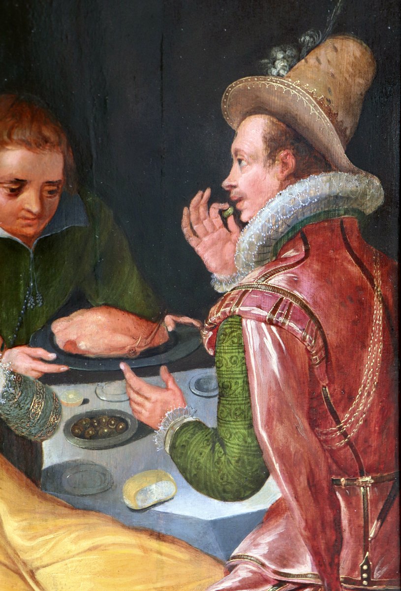 Cercle de Joos van Winghe (vers 1590/1600), Allégories de l'Ouïe et du Goût-photo-3