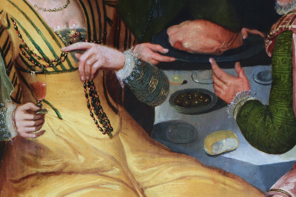 Cercle de Joos van Winghe (vers 1590/1600), Allégories de l'Ouïe et du Goût-photo-4