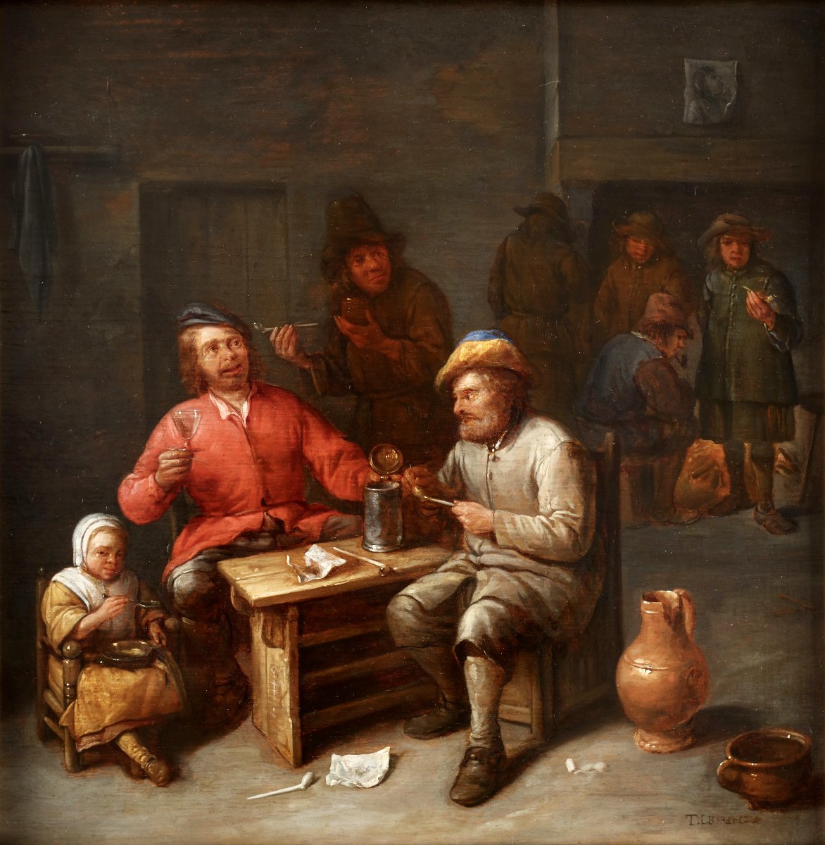 Gillis II van Tilborgh (vers 1625 - vers 1678), Scène d'auberge-photo-2