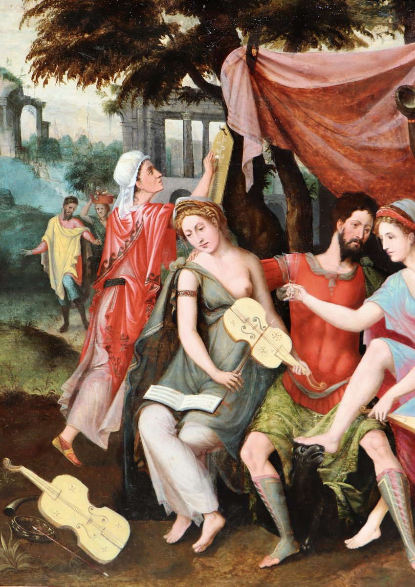Atelier du Maître du Fils Prodigue (vers 1530 - 1560), Le Fils Prodigue parmi les courtisanes-photo-3