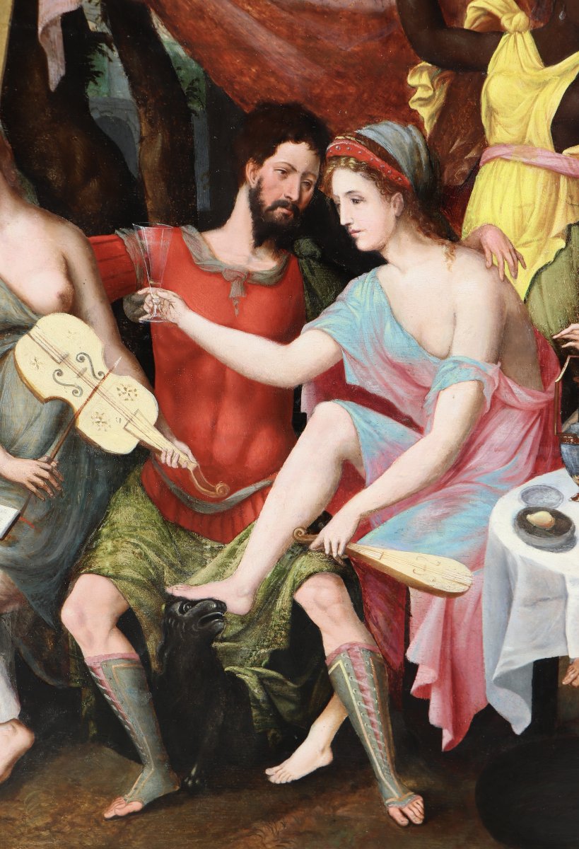 Atelier du Maître du Fils Prodigue (vers 1530 - 1560), Le Fils Prodigue parmi les courtisanes-photo-3