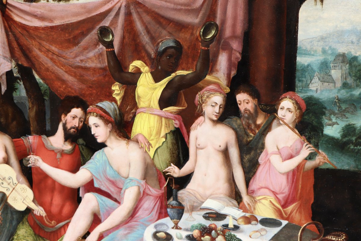 Atelier du Maître du Fils Prodigue (vers 1530 - 1560), Le Fils Prodigue parmi les courtisanes-photo-4