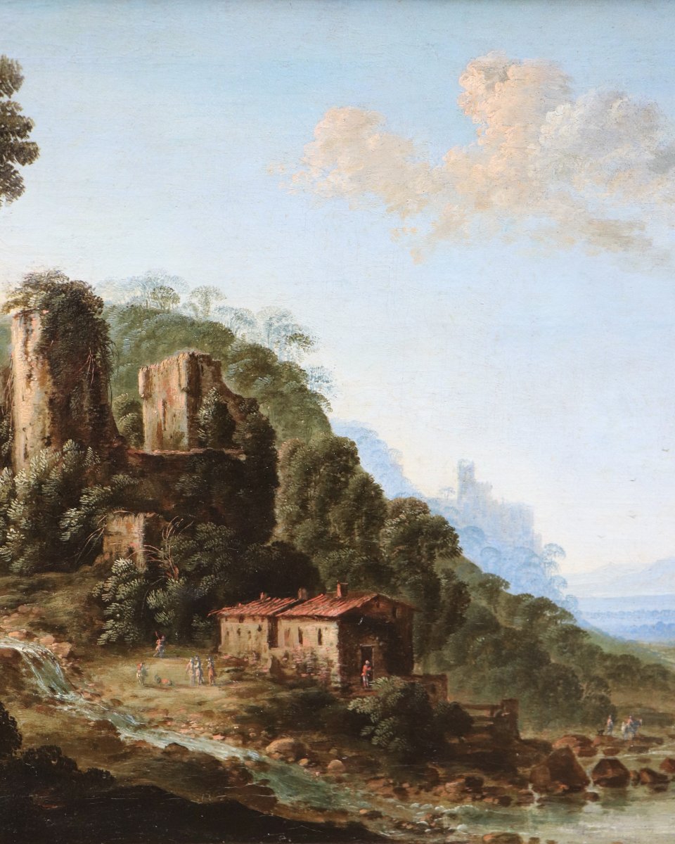 Gillis Neyts (1623 - 1687), Paysage montagneux avec les ruines d'un château-photo-4