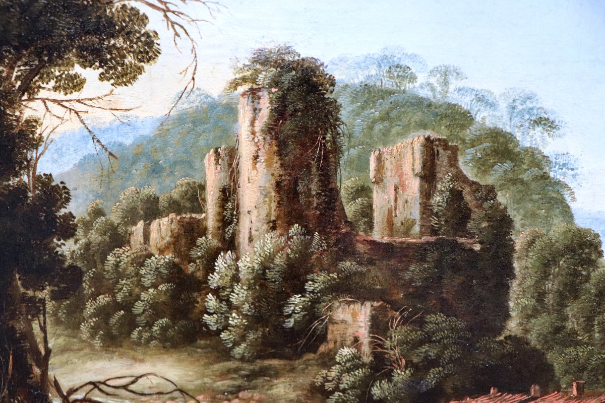 Gillis Neyts (1623 - 1687), Paysage montagneux avec les ruines d'un château-photo-2