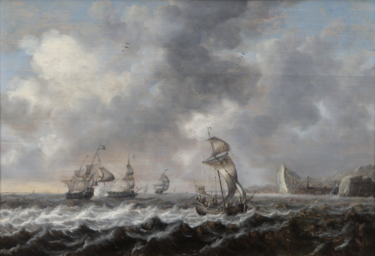 Pieter Van Der Croos (1609/1611–1670),  Marine Painting-photo-2