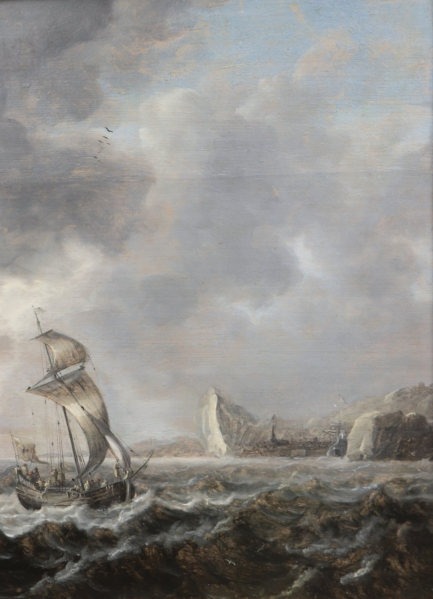 Pieter Van Der Croos (1609/1611–1670),  Marine Painting-photo-1