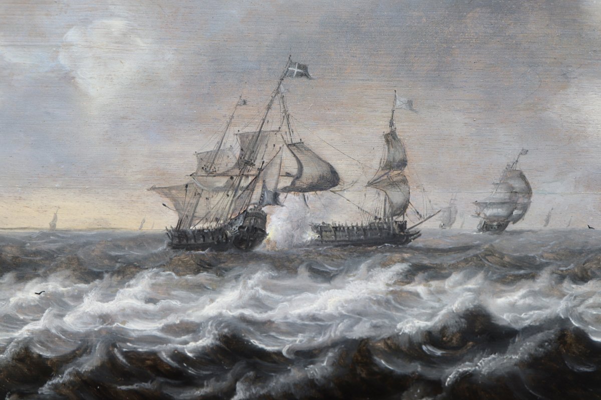 Pieter Van Der Croos (1609/1611–1670),  Marine Painting-photo-2