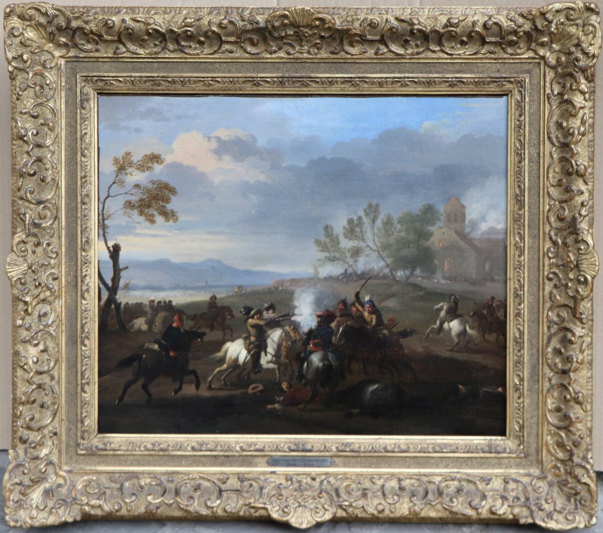 Jan van Huchtenburg (1647 - 1733), Une escarmouche de cavalerie