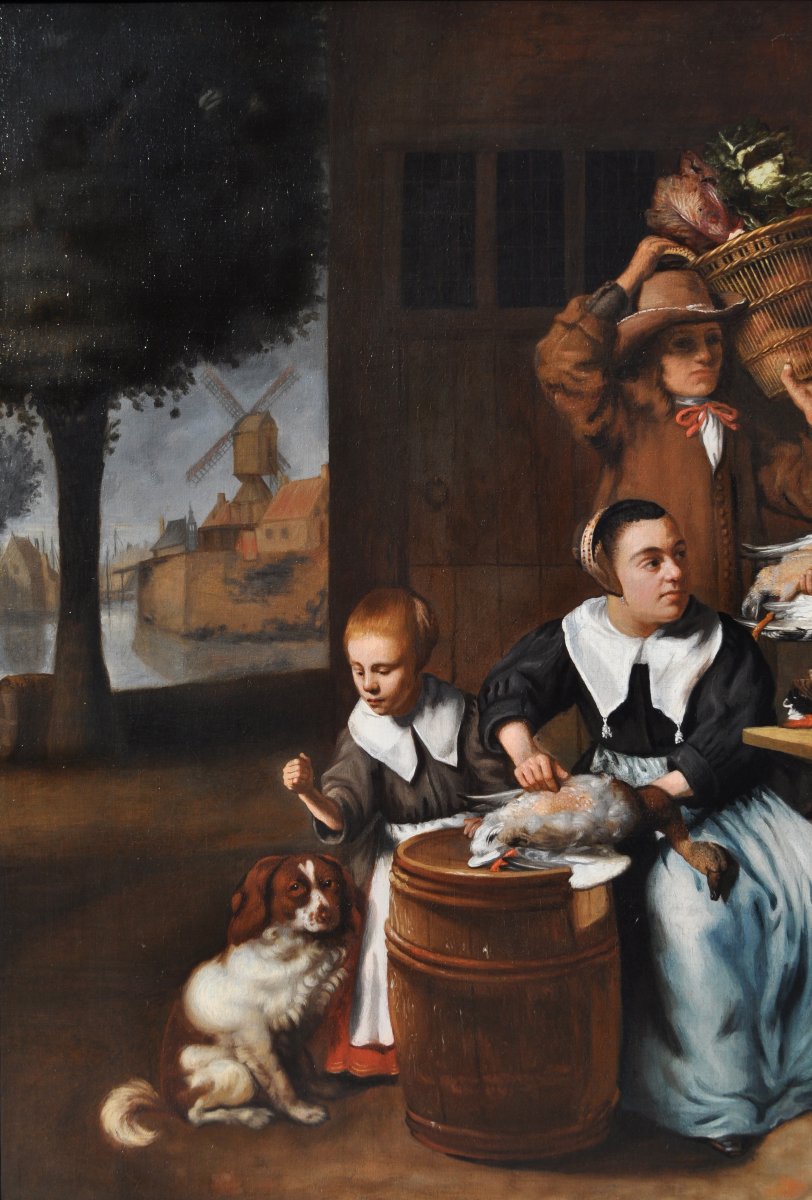 Nicolaes Maes (1643 - 1693) , L'étal de marché de volailles-photo-3