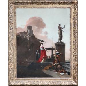 Thomas Wijck (vers 1616 - 1677), Une scène de port italianisant