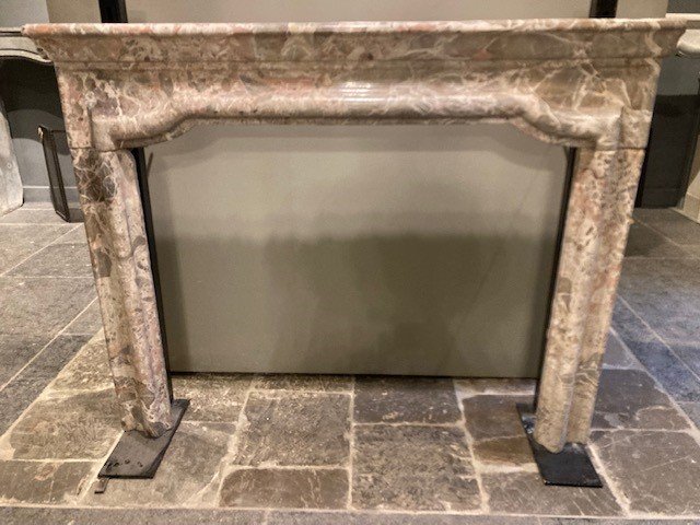 Italian Marble 'brèche Vecchia' Fireplace, 18th Century-photo-2