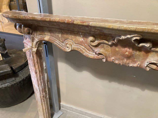 Cheminée En Marbre Italienne ('Brèche Vecchia'), 18ième Siècle-photo-3