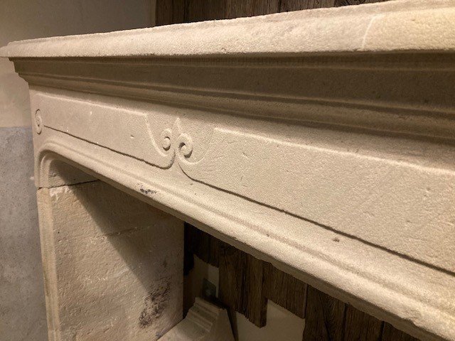 19th Century French Limestone Fireplace-photo-1