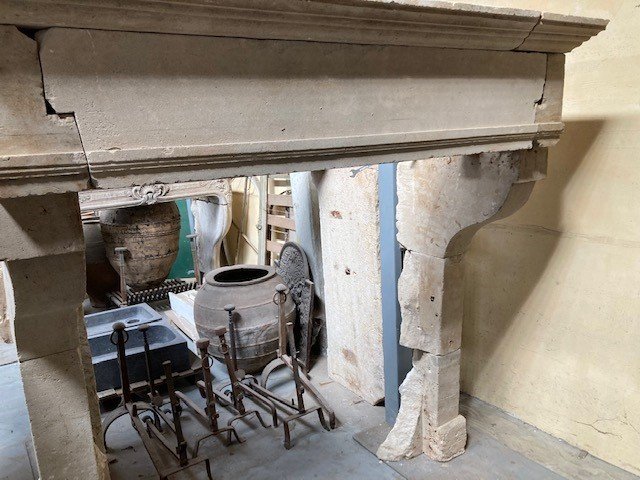 Louis XIII Limestone Fireplace -photo-2