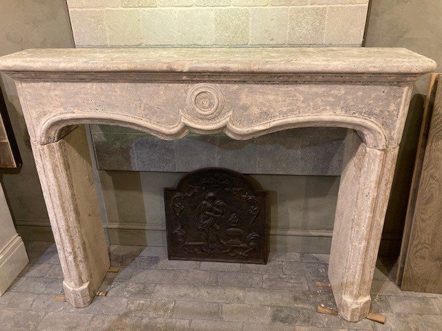 Limestone Fireplace, Early 19th Century-photo-2
