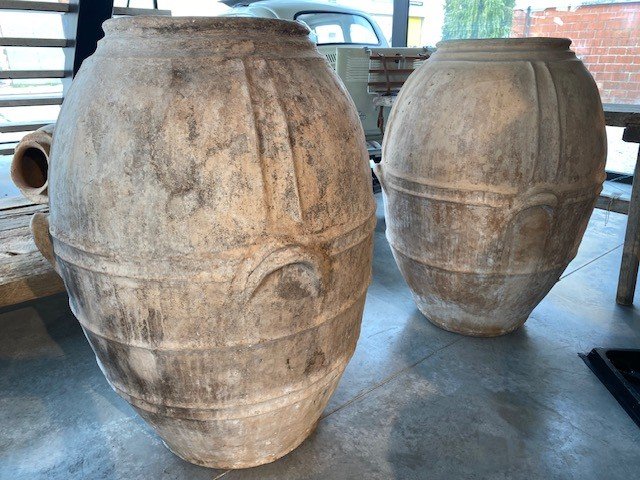 Set Of 2 Italian Jars, 19th Century-photo-2
