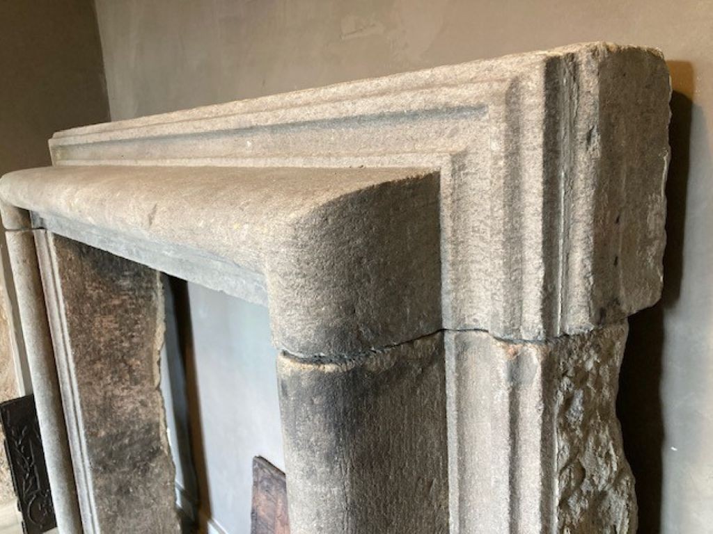 18th Century Italian Volcanic Stone Fireplace -photo-3