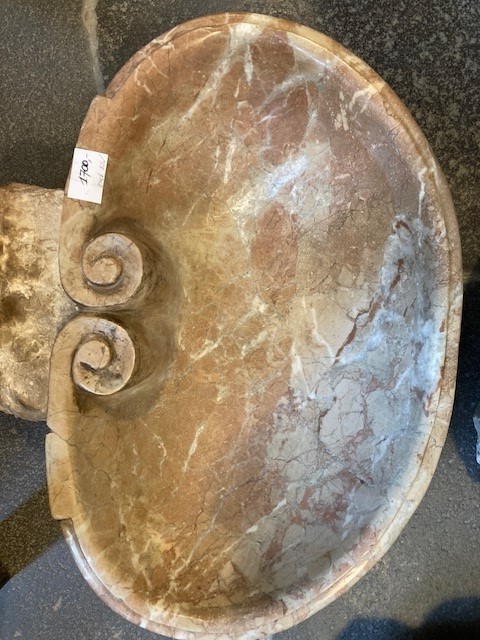 Italian Bassin In 'macchiavecchia' Marble