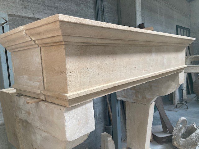 Cheminée Louis Philippe En Pierre Savonnière, 19ième Siècle-photo-3