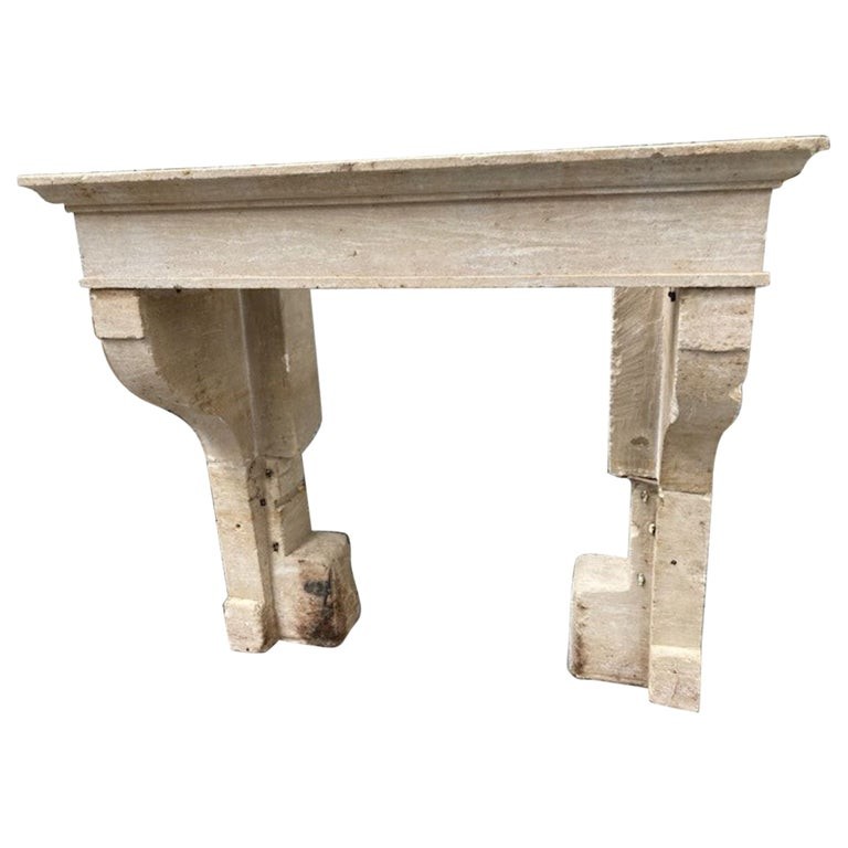 Cheminée en Pierre Blanche Française