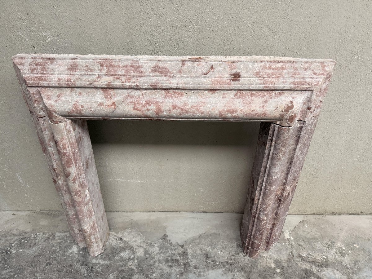 Italian Pink Marble Fireplace Mantel-photo-4