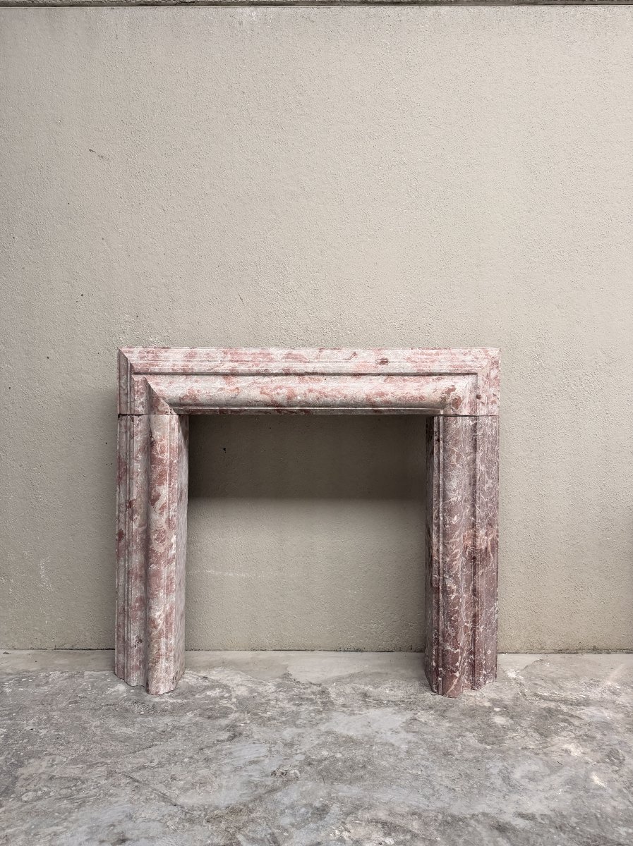 Italian Pink Marble Fireplace Mantel-photo-3
